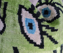 Canvello Handmade Luxury Handmade Velvet Silk Evil Eye Throw Pillow With Down Insert