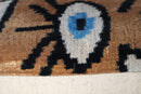 Canvello Handmade Luxury Handmade Velvet Silk Evil Eye Throw Pillow With Down Insert- 16x24 in