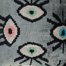 Canvello Handmade Luxury Handmade Velvet Silk Evil Eye Throw Pillow With Down Insert