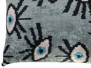 Canvello Handmade Luxury Handmade Velvet Silk Evil Eye Throw Pillow With Down Insert