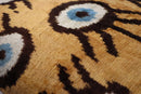 Canvello Handmade Luxury Handmade Velvet Silk Evil Eye Throw Pillow With Down Insert
