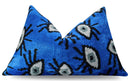 Canvello Handmade Luxury Handmade Velvet Silk Evil Eye Throw Pillow With Down Insert