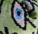 Canvello Handmade Luxury Handmade Velvet Silk Evil Eye Throw Pillow With Down Insert
