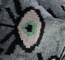 Canvello Handmade Luxury Handmade Velvet Silk Evil Eye Throw Pillow With Down Insert