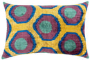 Canvello Handmade Luxury Purple Gold Green Decorative Pillow Cover & Premium Down Feather Insert Soft Velvet Silk Throw Cushion 16x24 in