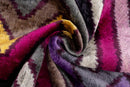 Canvello Handmade Luxury Purple Gray Chervon Decorative Pillow Cover & Premium Down Feather Insert Soft Velvet Silk Throw Cushion 16x24 in