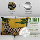 Canvello Handmade Luxury Yellow Tiger Throw Pillows - 16x24 in