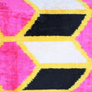 Canvello Handmade Pink Black Velvet Throw Pillow with Down Insert - 16x24
