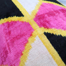 Canvello Handmade Pink Black Velvet Throw Pillow with Down Insert - 16x24