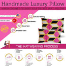 Canvello Handmade Pink Black Velvet Throw Pillow with Down Insert - 16x24