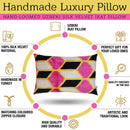 Canvello Handmade Pink Black Velvet Throw Pillow with Down Insert - 16x24