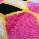 Canvello Handmade Pink Black Velvet Throw Pillow with Down Insert - 16x24