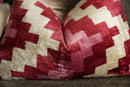 Canvello Handmade Pink Red Throw Pillows For Couch - 16x24 in