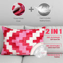Canvello Handmade Pink Red Throw Pillows For Couch - 16x24 in