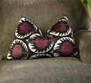 Canvello Handmade Purple Pomegranate Lumbar Pillow For Couch - 16x24 in