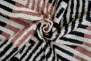 Canvello Handmade Silk Velvet Throw Pillow with Down Feather Insert – Maze Pattern in Black, Grey, and Terracotta - 22"X22"