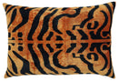 Canvello Handmade Tiger Print Velvet Throw Pillow with Down Insert - 16X24 in