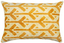 Canvello Handmade Tribal Arrow Velvet Throw Pillow in Yellow and Cream - Perfect for Bohemian and Rustic Decor - 16x24 in
