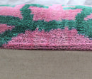 Canvello Handmade Velvet Green And Pink Pillow | 20 x 20 in (50 x 50 cm)