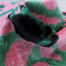 Canvello Handmade Velvet Green And Pink Pillow | 20 x 20 in (50 x 50 cm)