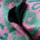 Canvello Handmade Velvet Green And Pink Pillow | 20 x 20 in (50 x 50 cm)