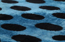 Canvello Handmade Velvet Lumbar Pillow in Blue and Black Polka Dot Design - High-Quality 16x24 Inch Decorative Accent with Premium Down Feather Insert