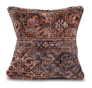 Canvello Kerman Rug Brown Throw Pillow - 18"x18"