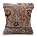 Canvello Kerman Rug Brown Throw Pillows - 18"x18"