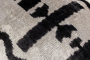 Canvello Luxurious 16x24 Handmade Velvet Silk Pillow with Premium Down Feather Insert -  Black and White Geometric