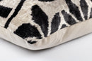 Canvello Luxurious 16x24 Handmade Velvet Silk Pillow with Premium Down Feather Insert -  Black and White Geometric