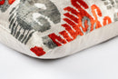 Canvello Luxurious 16x24 Handmade Velvet Silk Pillow with Premium Down Feather Insert -  Gray Orange Geometric