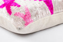 Canvello Luxurious 16x24 Handmade Velvet Silk Pillow with Premium Down Feather Insert -  Pink Star
