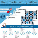 Luxury Blue Orbit Silk Velvet Pillow 16x24 Handmade Luxury Lumbar Cushion