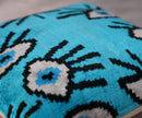Canvello Luxury Congress Blue Turquoise Evil Eye Pillow for Couch - 16x16 inch