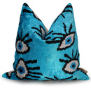 Canvello Luxury Congress Blue Turquoise Evil Eye Pillow for Couch - 16x16 inch