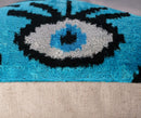 Canvello Luxury Congress Blue Turquoise Evil Eye Pillow for Couch - 16x16 inch