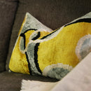 Canvello Luxury Decorative Yellow Gray Pillow With Down Insert- 16x24 in