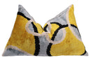 Canvello Luxury Decorative Yellow Gray Pillow With Down Insert- 16x24 in