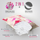 Canvello Luxury Fabric Hot Pink Throw Pillow with Down Insert - 16X24 in