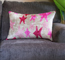 Canvello Luxury Fabric Hot Pink Throw Pillow with Down Insert - 16X24 in