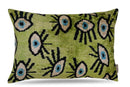 Canvello Luxury Green Smoke Olive Evil Eye Pillow for Couch| 16 x 24 in (40 x 60 cm)