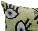 Canvello Luxury Green Smoke Olive Evil Eye Pillow for Couch| 16 x 24 in (40 x 60 cm)