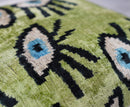 Canvello Luxury Green Smoke Olive Evil Eye Pillow for Couch - 16x16 inch