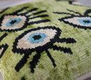 Canvello Luxury Green Smoke Olive Evil Eye Pillow for Couch - 16x16 inch