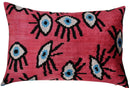Canvello Luxury Pinkish Red Evil Eye Pillow for Couch | 16 x 24 in (40 x 60 cm)