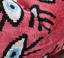 Canvello Luxury Pinkish Red Evil Eye Pillow for Couch | 16 x 24 in (40 x 60 cm)
