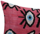 Canvello Luxury Pinkish Red Evil Eye Pillow for Couch | 16 x 24 in (40 x 60 cm)