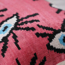 Canvello Luxury Pinkish Red Evil Eye Pillow for Couch | 16 x 24 in (40 x 60 cm)