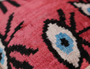 Canvello Luxury Pinkish Red Evil Eye Pillow for Couch - 16x16 inch