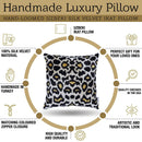 Canvello Luxury Tiger Print Black Gold Throw Pillow with Down Insert